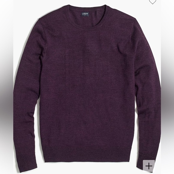 J crew Merino wool-blend crewneck sweater Hthr Aubergine - Picture 3 of 4